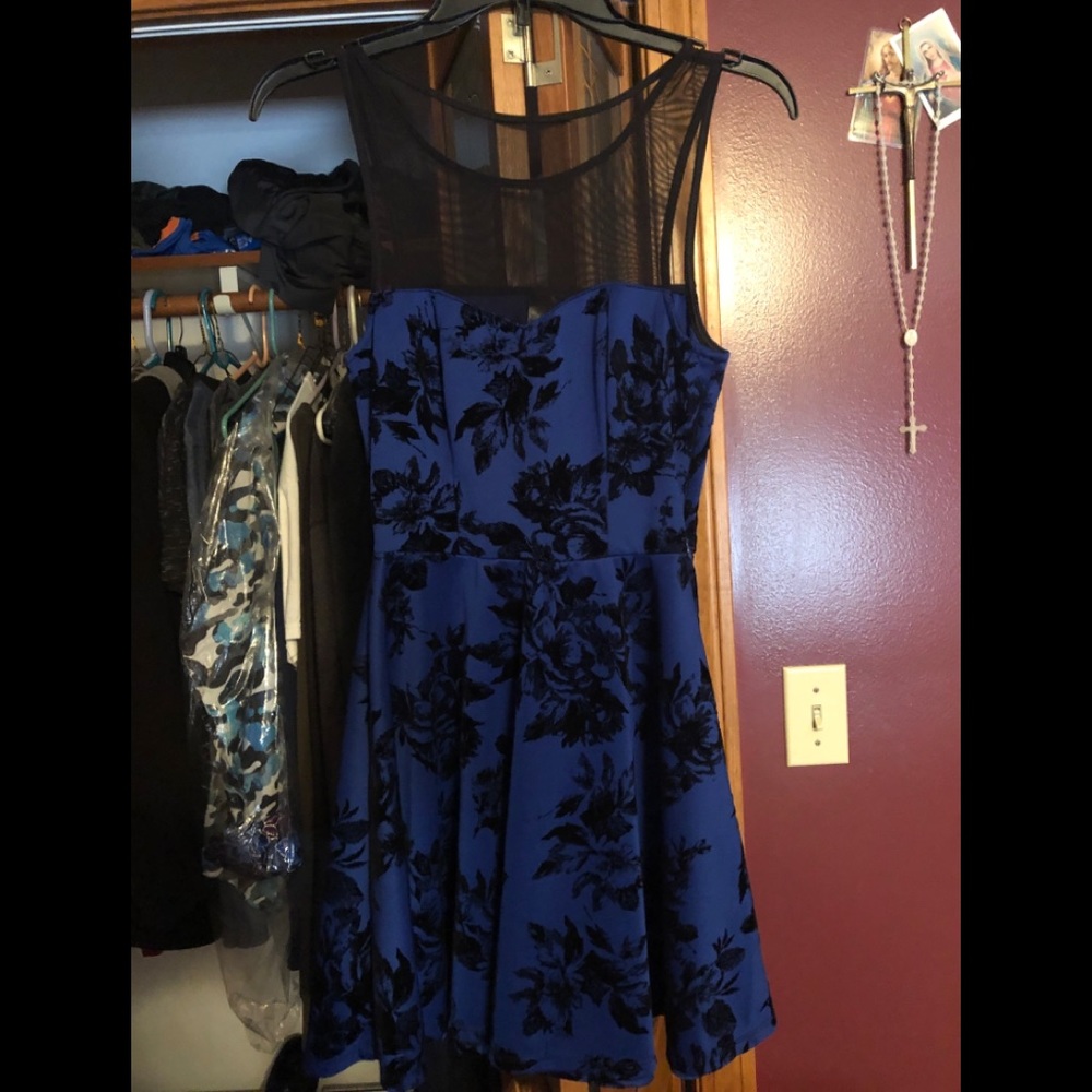 Blue and Black Semiformal Dress